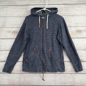 Taylor Stitch Apres Hemp Blend Full Zip Hoodie Sweatshirt Mens 38 Heathered Blue